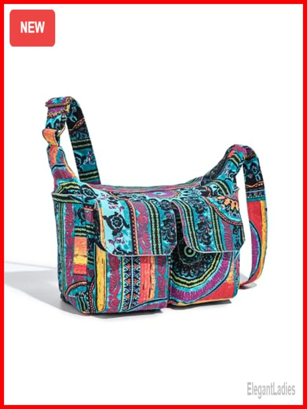 Canvas Bohemian Hobo Shoulder Bag Crossbody with Multiple Pockets